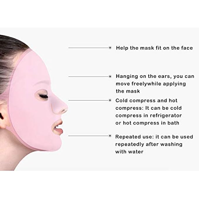 Angzhili 2 PACK SILICONE MOISTURIZING MASK FOR SHEET MASK,REUSABLE FACIAL MASK COVER WITH HOOK,SHEET MASK COVER FOR SLOW DOWN THE EVAPORATION OF MASK ESSENCE,FACE CARE TOOL (WHITE) - Image 3